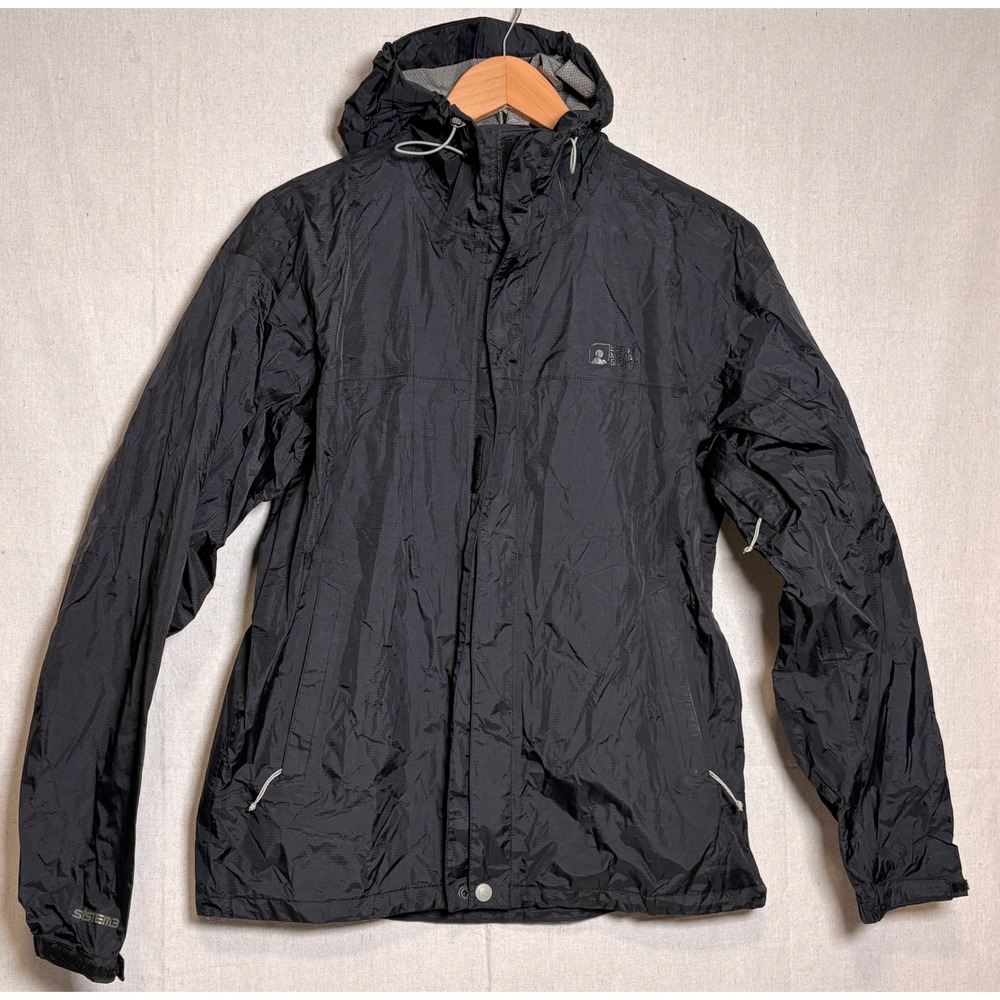 Eastern Mountain Sports System3 Rain Jacket Mens Small Black Hooded Shell